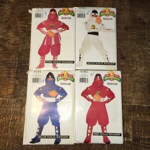Butterick Sewing Patterns Vintage 90s Kids Costume Power Ranger Ninja XS-L UNCUT